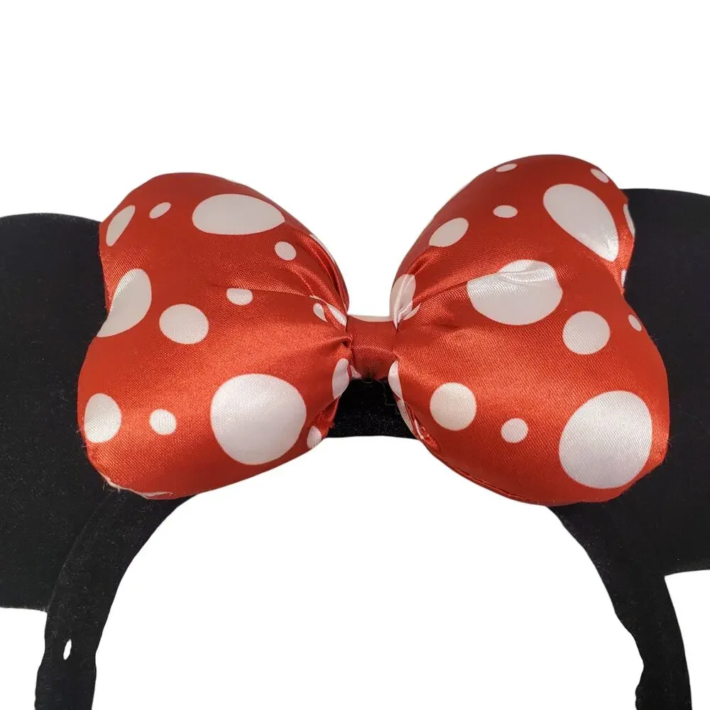 Disney Parks Minnie Mouse Ears Polka Dot Red White Black Headband